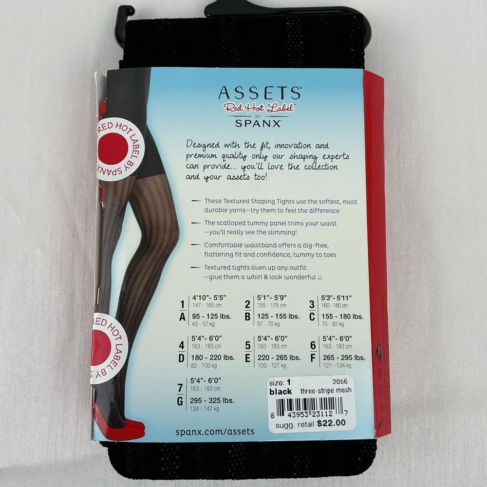Spanx Assets High Waist Tights Size A Black Stripe